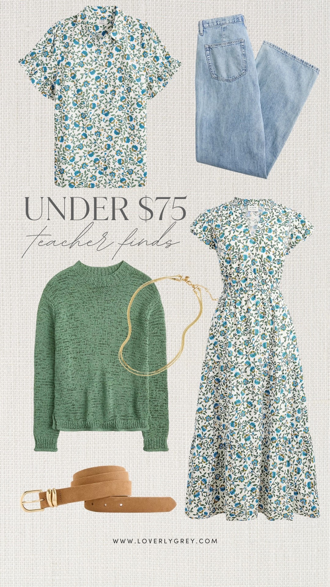 Affordable teacher outfit ideas under $75 featuring floral dresses, lightweight sweaters, relaxed denim, and everyday accessories. These classroom-ready outfits combine comfort with polished style for fall. Easy teacher fashion that’s versatile enough for school and beyond.

#LTKootd #LTKgrwm