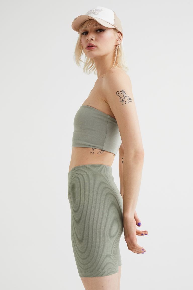 Cycling shorts in soft cotton jersey. Regular waist with concealed elastication. | H&M (US + CA)
