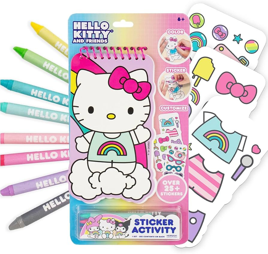 Hello Kitty and Friends 2-in-1 Coloring & Sticker Book, Includes 25+ Stickers, Crayons, Sanrio St... | Amazon (US)