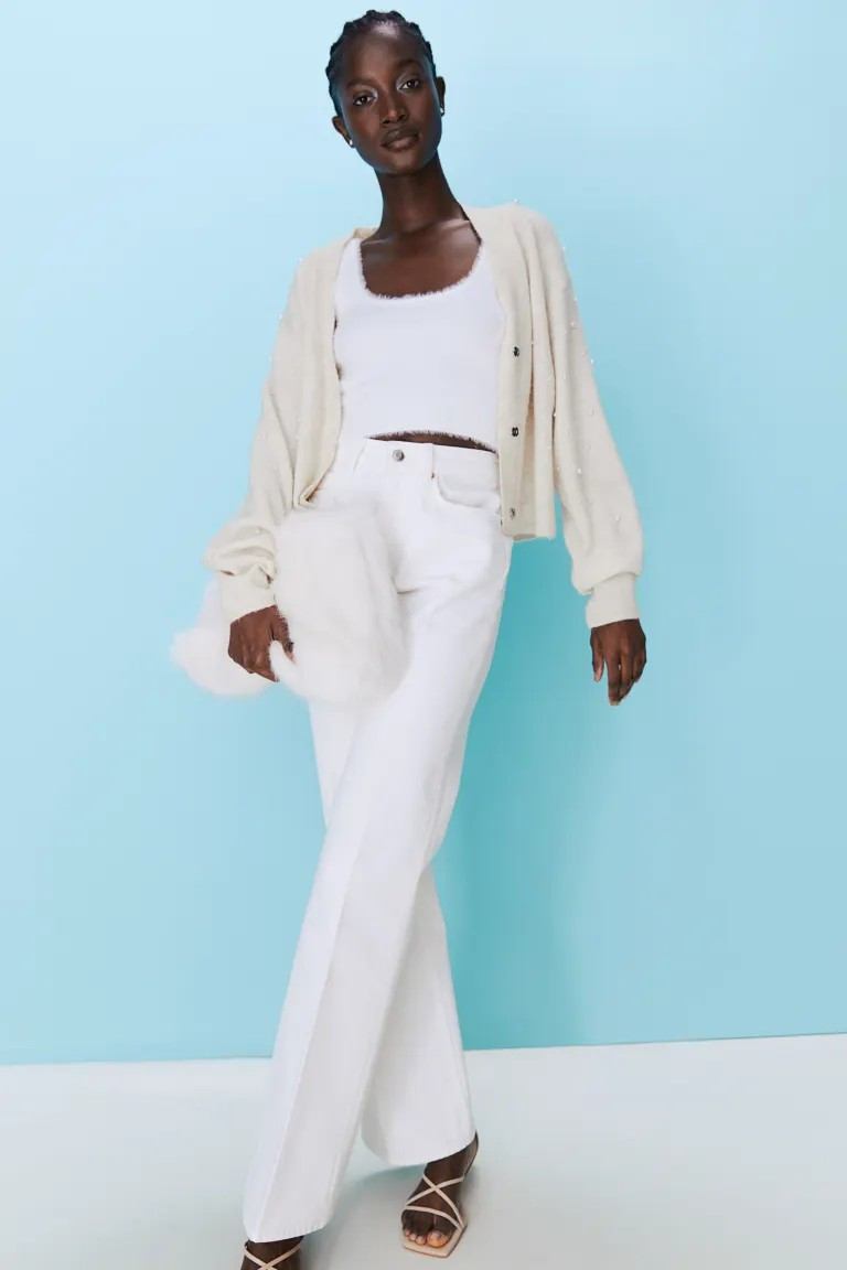 Bead-detail Knit Cardigan | H&M (US + CA)