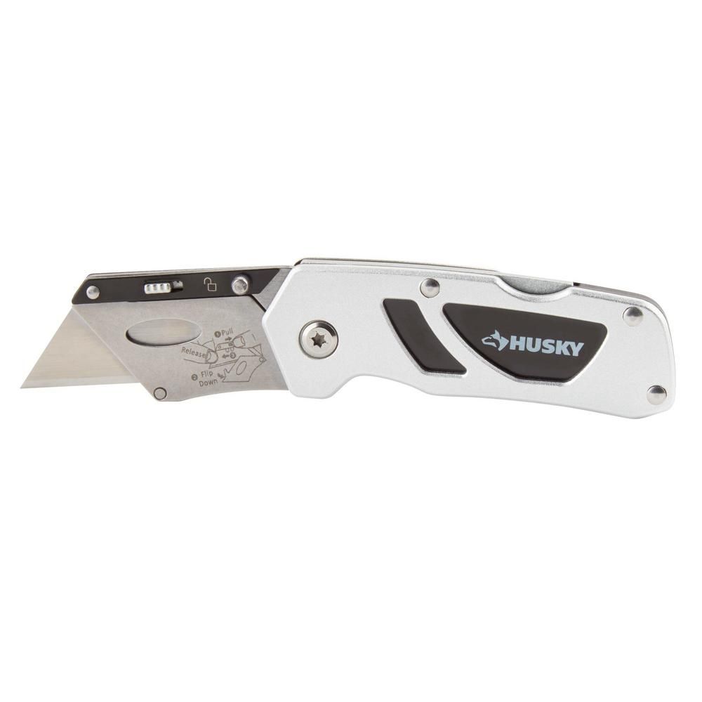 Husky Compact Folding Lock-Back Utility Knife-99733 - The Home Depot | The Home Depot