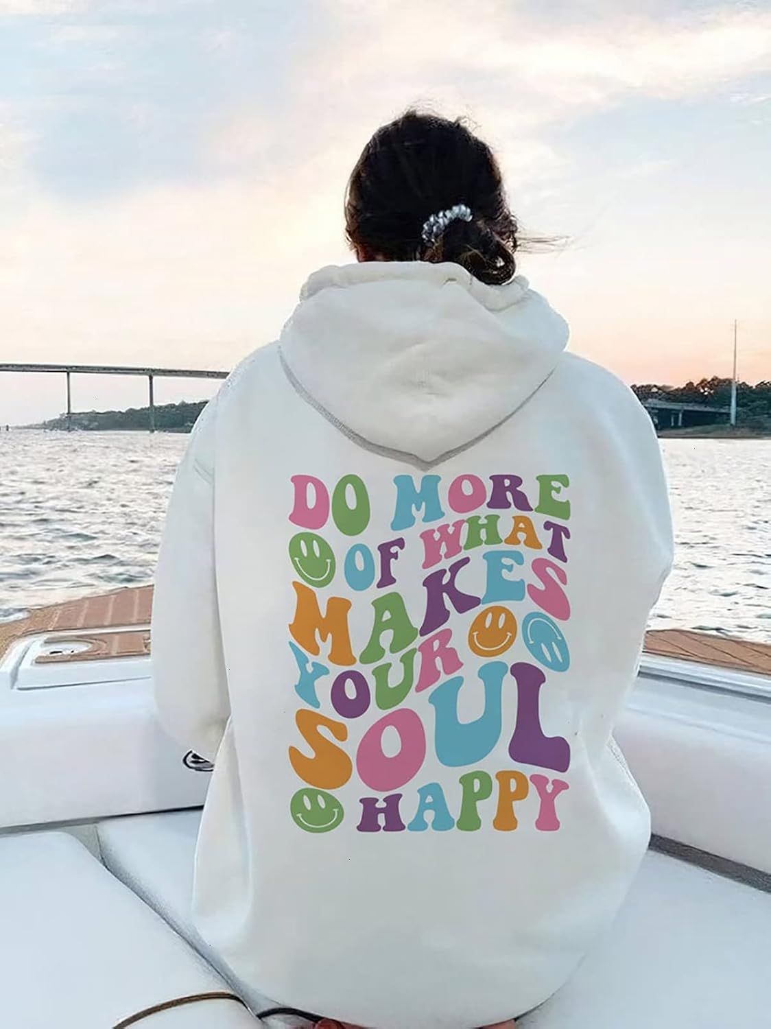 Aesthetic Do More Of What Makes Your Soul Happy Hoodie Youth Teens Plus Size 2022, Est Friend Swe... | Amazon (US)