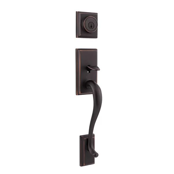 Venetian Bronze Hawthorne Exterior Portion Handleset with Single Cylinder Deadbolt (Interior Port... | Wayfair North America