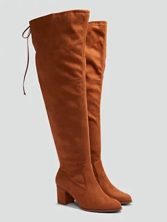 Haley Faux Suede Over-The-Knee Boots - Fashion To Figure | Fashion to Figure