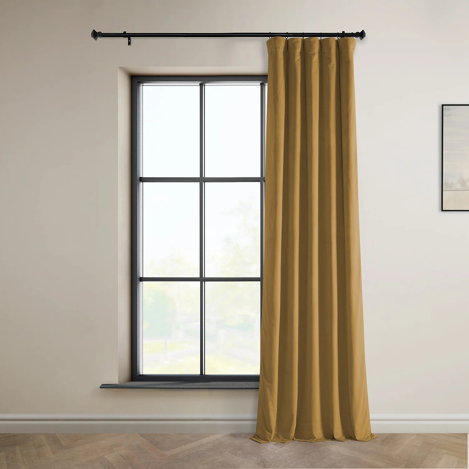 AllModern Loria Plush Velvet 100% Blackout Curtains For Bedroom, Living Room - Single Panel & Rev... | Wayfair North America
