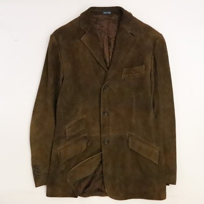 Vintage Polo Ralph Lauren Leather Suede Coat Jacket Size Medium Brown | eBay US