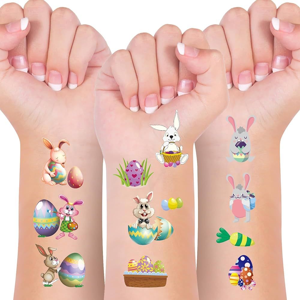 Easter Temporary Tattoos for Kids,Glow Easter Decorations Party Favors Supplies，Easter Basket S... | Amazon (US)