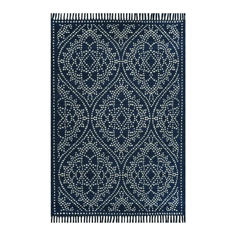 Better Homes & Gardens 7' x 10' Blue Medallion Outdoor Rug | Walmart (US)
