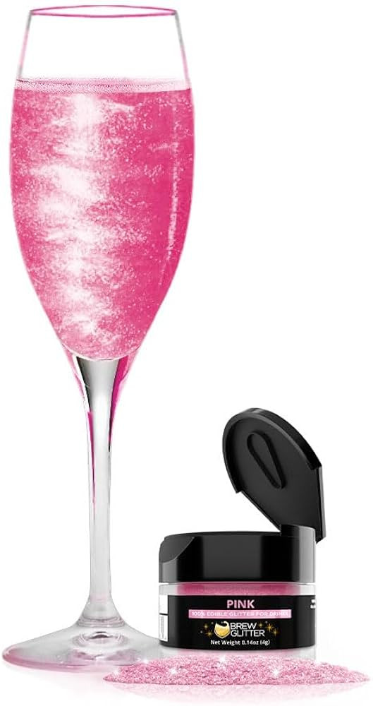 Brew Glitter Pink Edible Glitter (4g, 1x Shaker Jar) | Romantic Shimmer for a Charming Beverage E... | Amazon (US)
