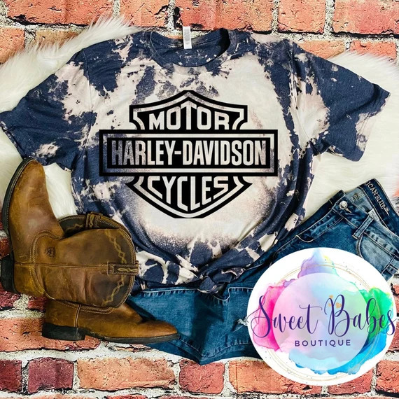 Harley Davidson Bleached/tiedye Tee | Etsy | Etsy (US)