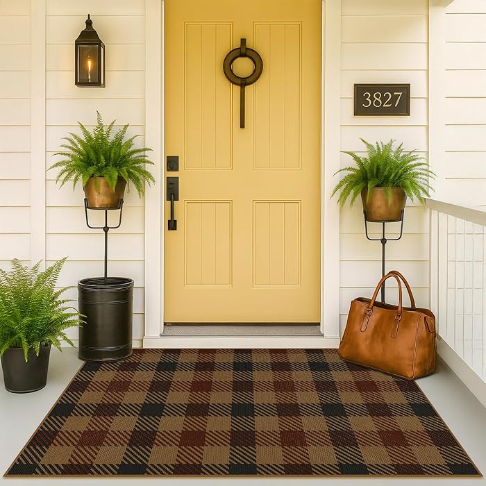 JTJ 3x5 Vintage Door Mats Outdoor Entrance - Easy Jute Fall Rugs Outdoor for Patio, Balcony, Kitc... | Amazon (US)