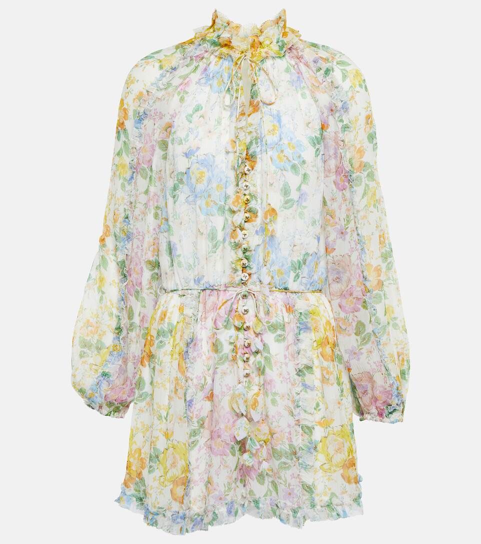 Exclusive to Mytheresa – Floral ruffled silk playsuit | Mytheresa (US/CA)