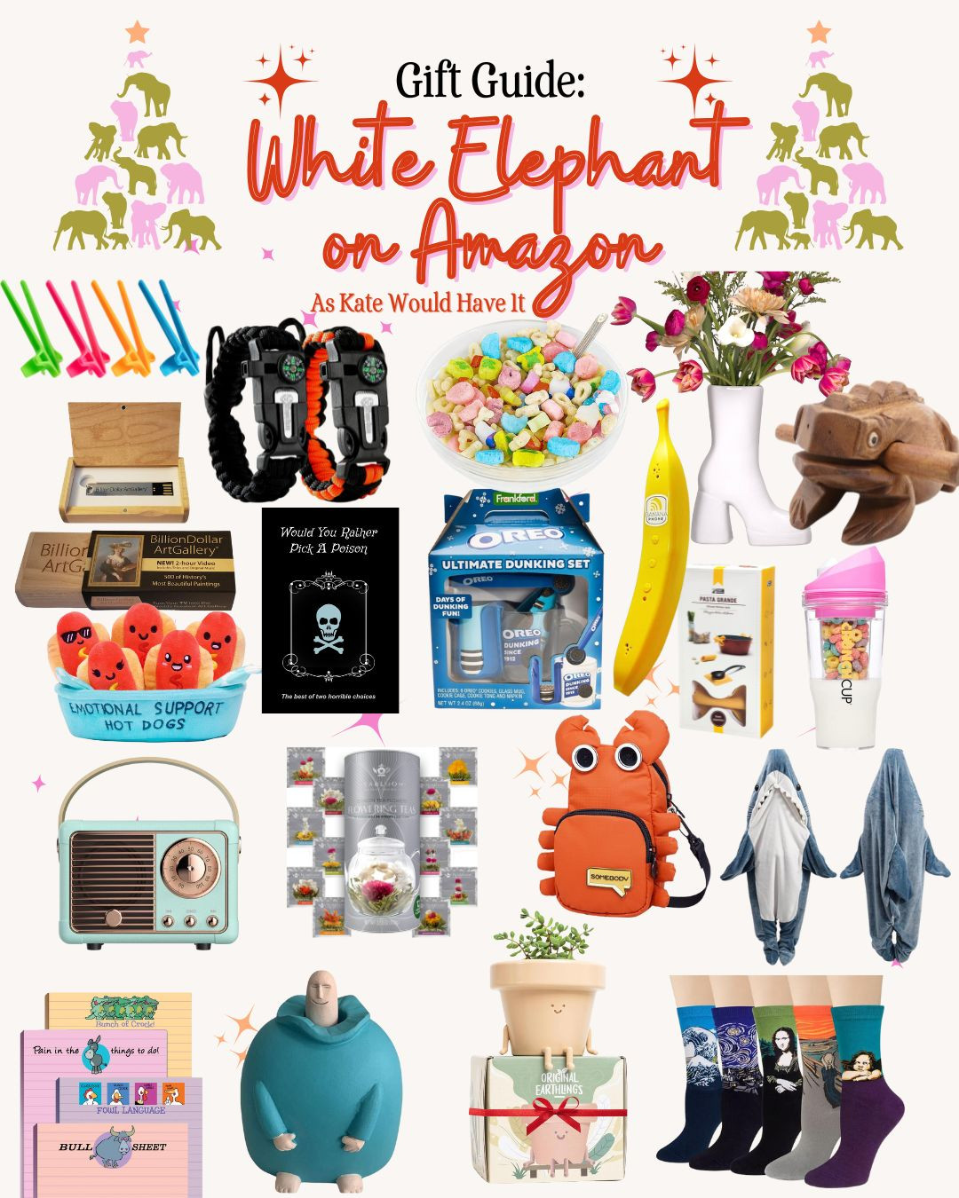 White Elephant gifts can either be kitschy or cute, so I rounded up both (depending on how much you actually like the people you're White Elephant-ing with😉) 

 #LTKGiftGuide #LTKHoliday #LTKSeasonal