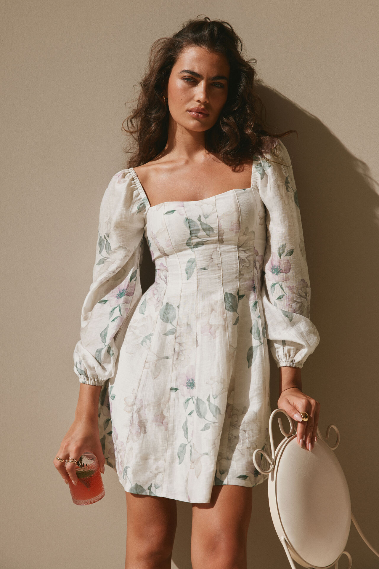 Amelie Balloon Sleeve Mini Dress | Dynamite Clothing