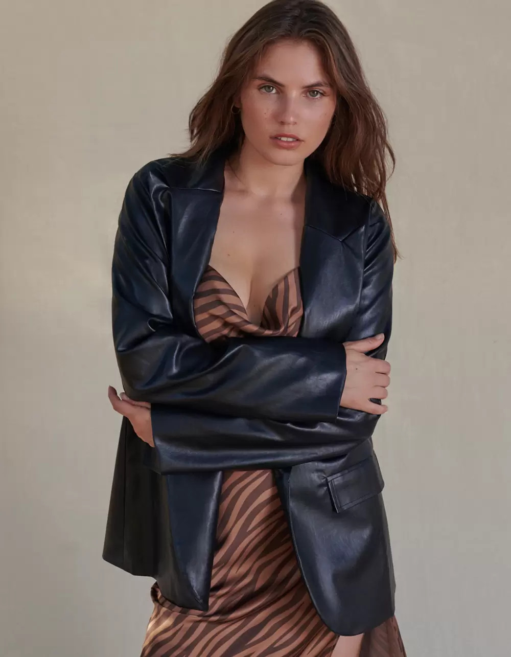 WEST OF MELROSE Womens Vegan Leather Blazer | Tillys