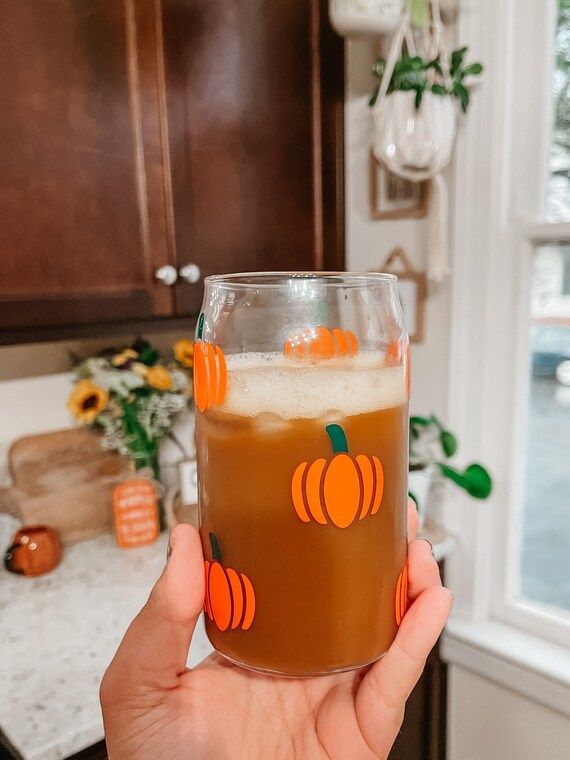 Pumpkin Beer Can Glass || Spooky Coffee Cup || Can Glass Halloween || Fall decor || Halloween gif... | Etsy (US)