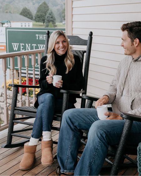 There’s nothing better than enjoying a cup of coffee on a chilly morning on the porch! ☕️ Snag the @ugg minis before they are gone for the season! 
•
•
📸: @maxinecadmanphotography
📍: @wentworthinn 
•


#LTKSeasonal #LTKfamily
