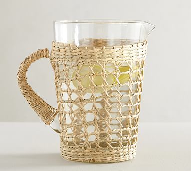 Cane Recycled Glass Pitcher | Pottery Barn (US)