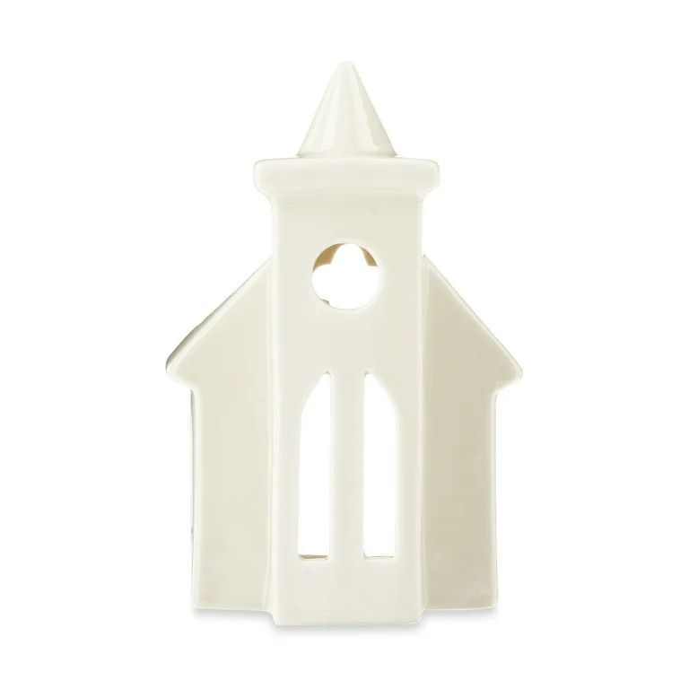 White Ceramic Church, 6 in, by Holiday Time - Walmart.com | Walmart (US)