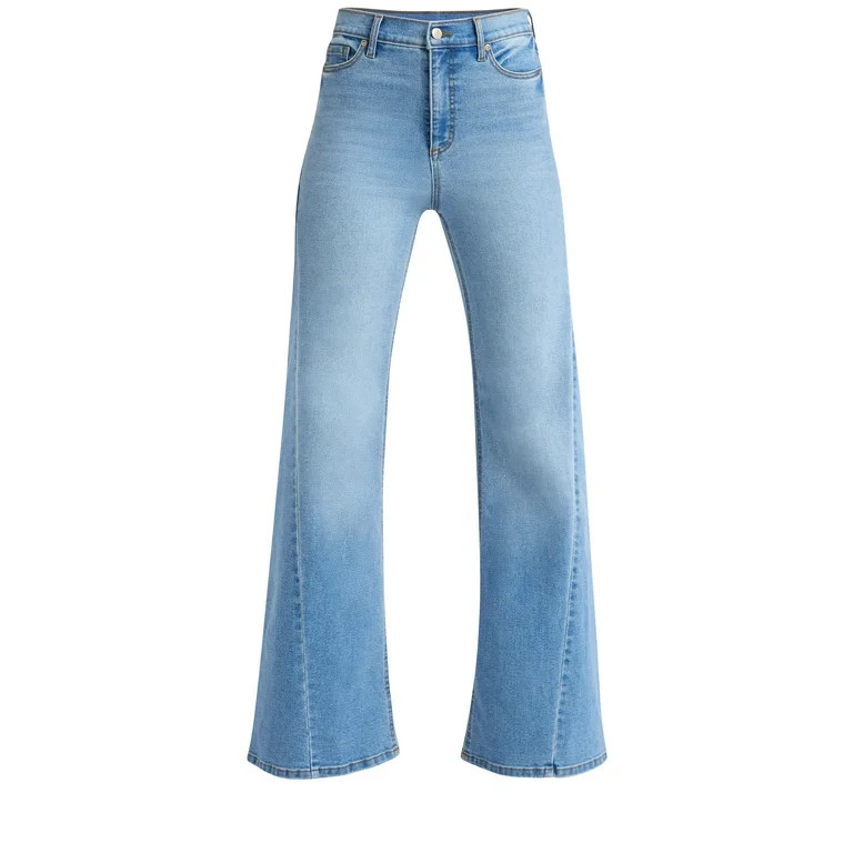 Sofia Jeans Women's Margot Wide Tri Inset High Rise Jeans, Sizes 0-20 | Walmart (US)