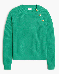 Button raglan crewneck sweater | J.Crew Factory