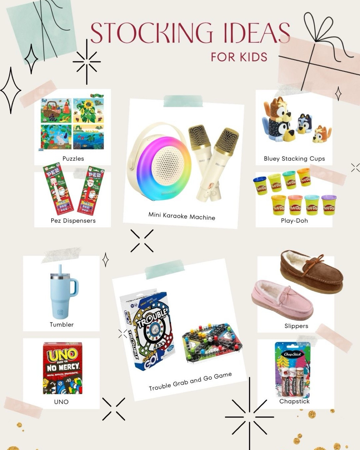 Stocking stuffer, ideas for kids from Walmart! So many great gift ideas this holiday season that is sure to fill their Christmas stocking with lots of cheer! Everything from toys, two candy and snacks, two games, slippers, Play-Doh. Walmart has it all!

#LTKKids #LTKHoliday #LTKGiftGuide