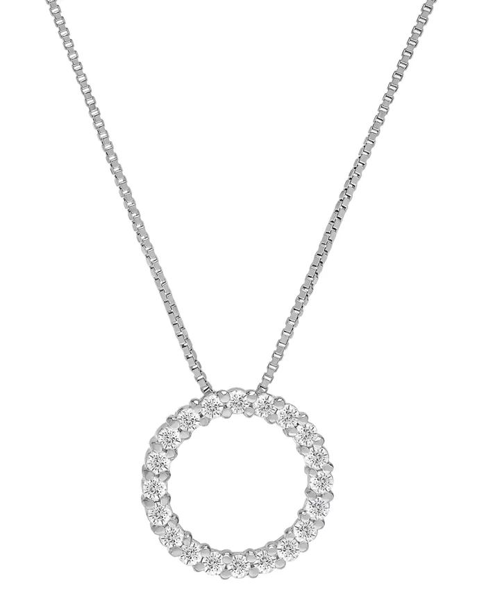 Diamond Open Circle 18" Pendant Necklace (1/2 ct. t.w.) | Macy's