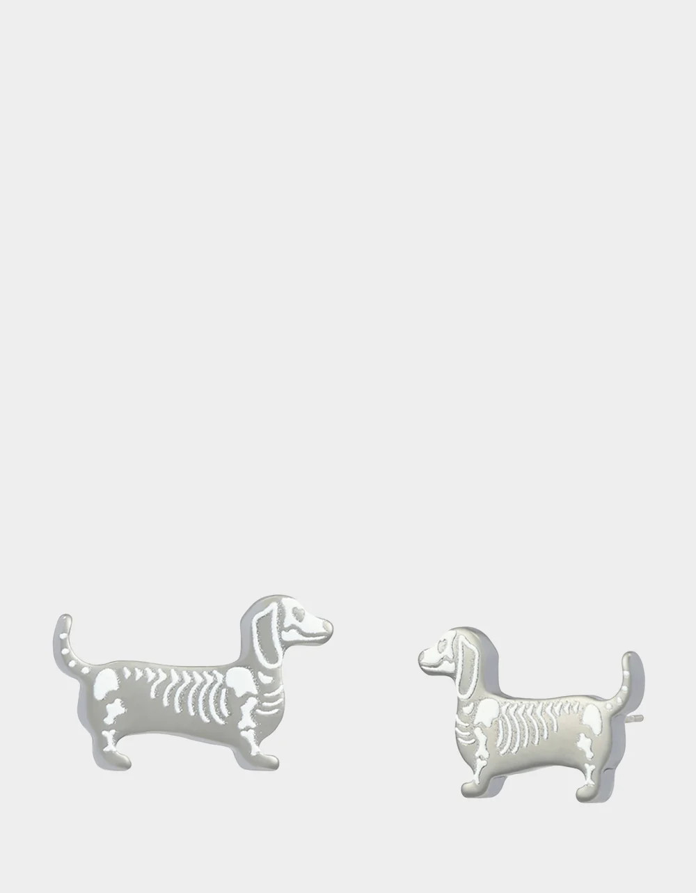 Skeleton Dachshund Stud Earring Silver | Betsey Johnson