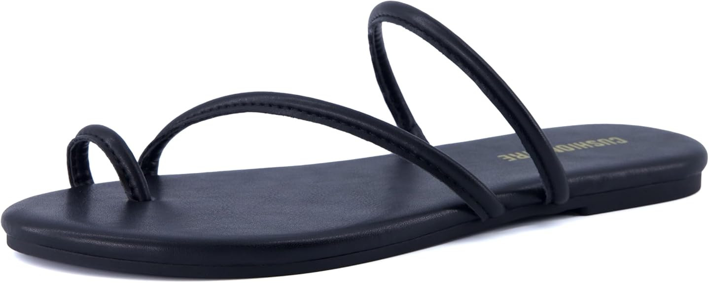CUSHIONAIRE Resort Women’s Minimalist Strappy Sandals – Lightweight Summer Flat Sandals with ... | Amazon (US)