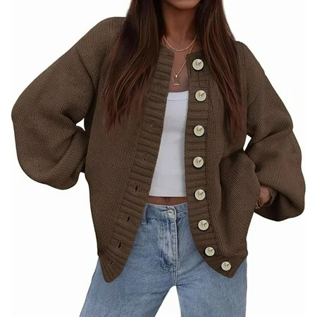 PRETTYGARDEN Women s Winter Cardigan Sweaters Trendy Chunky Knit Long Sleeve Button Up Casual Warm Fall Jackets Coats | Walmart (US)