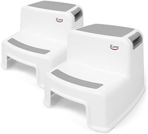 2 Step Stool for Kids (Gray 2 Pack) | Toddler Stool for Toilet Potty Training | Slip Resistant Soft  | Amazon (US)