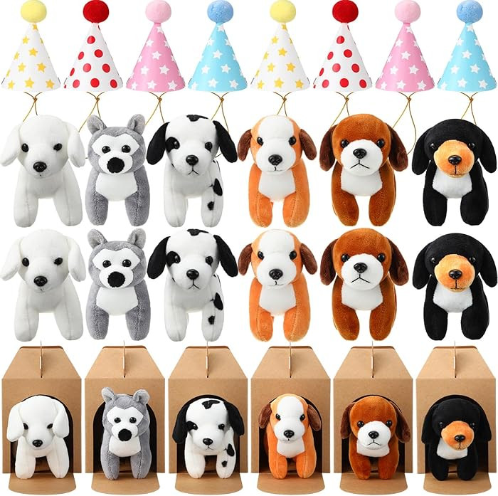 12 Set Mini Plush Dog Stuffed Animals Adopt a Dog Set with 12 Stuffed Dogs 12 Kraft Paper Boxes 1... | Amazon (US)