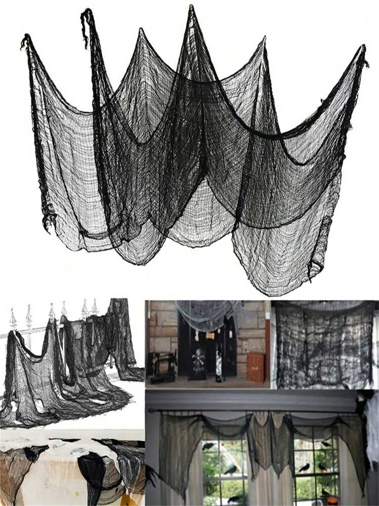1/2/4pcs Halloween Black Creepy Cloth Spooky Halloween Decoration For Haunted Houses Party Suppli... | SHEIN