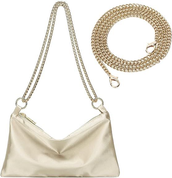 YIKOEE Women's Satin Evening Clutch Purse Chain Small Shoulder Bag | Amazon (US)