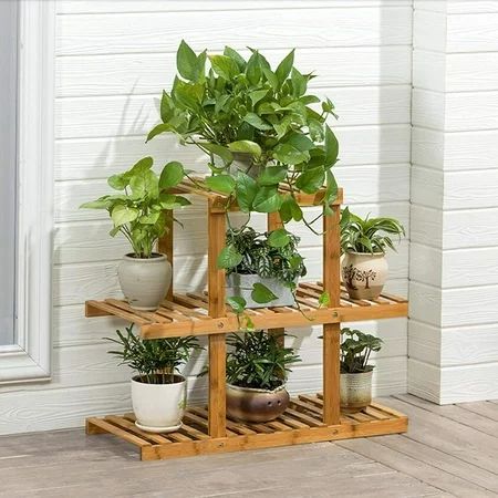 Magshion Wooden Flower Stands Plant Display Rack Choose 3 Shelves | Walmart (US)