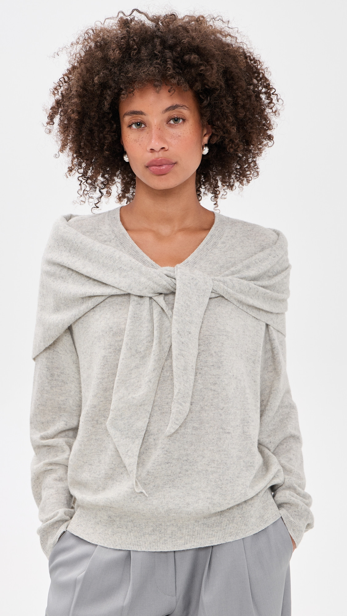 Lioness Olsen V Neck Knit Sweater Slate XS | Shopbop