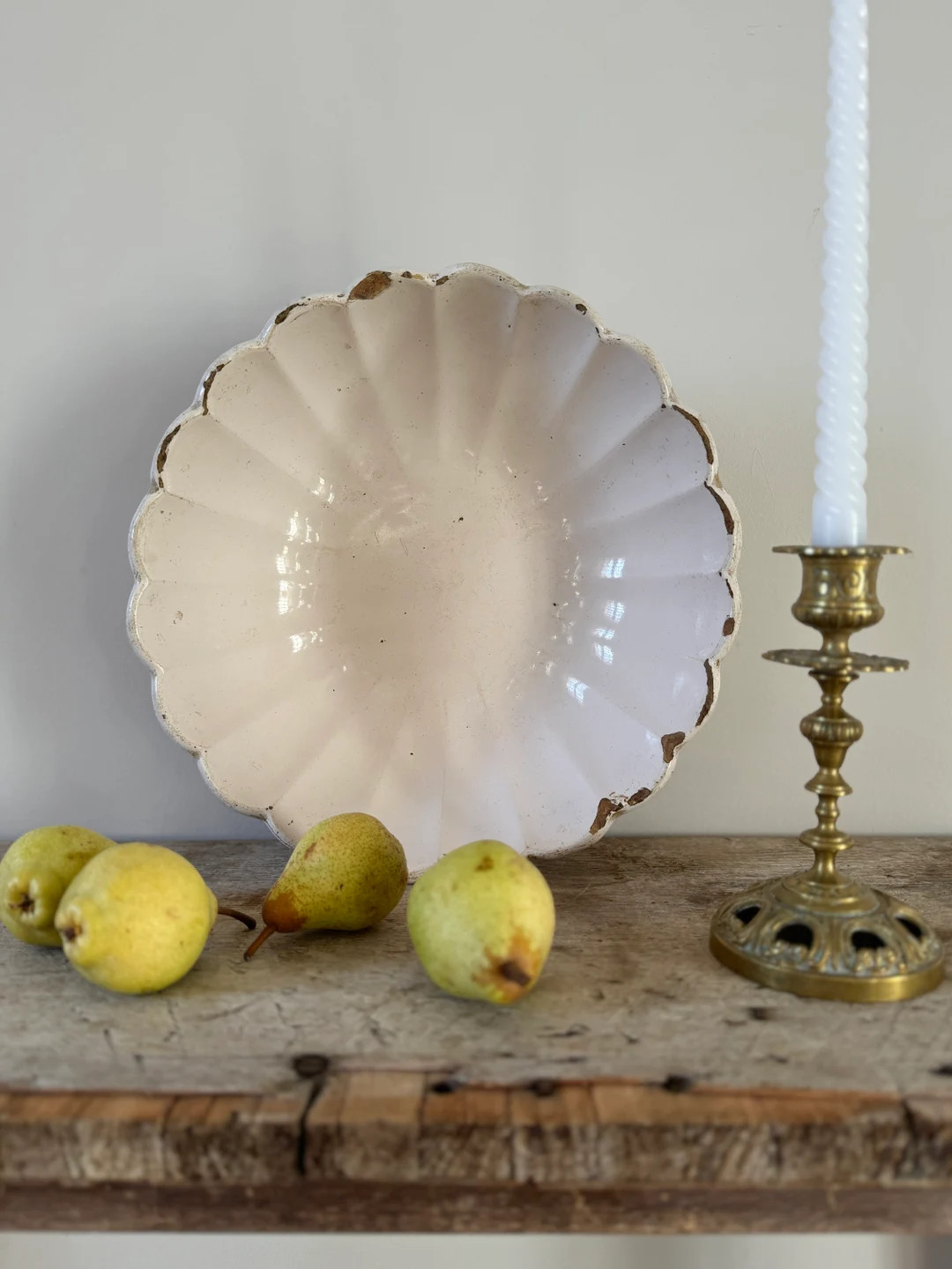 19th century French Pottery, Martres-Tolosane, ironstone, antique scallop bowl, white pottery, wa... | Etsy (US)