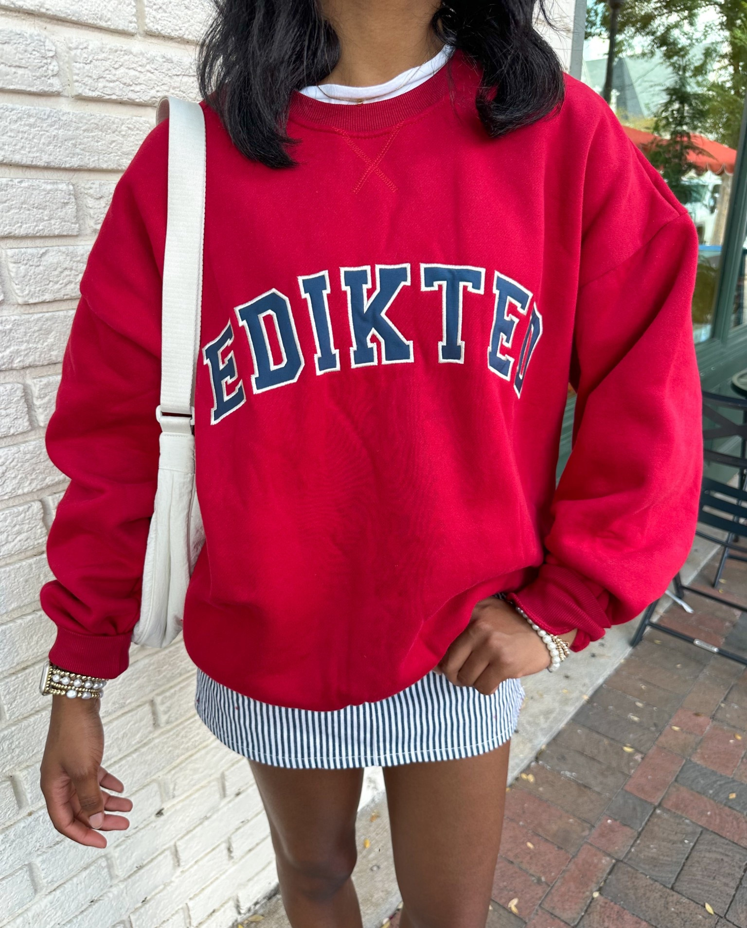 Red sweatshirt, Edikted outfit, fall outfit inspo 

#LTKItBag #LTKSeasonal #LTKStyleTip