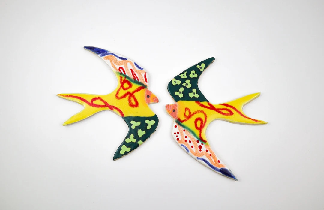 Quantum Field Birds Handmade and Hand-painted Ceramic Tiles for Mosaic Design. - Etsy | Etsy (US)