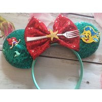 Ariel Inspired - Mouse Ears Headband-Under The Sea Party Headband-Little Mermaid-Halloween Costume,  | Etsy (US)