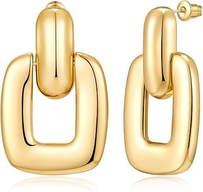 Gold Silver Hoop Dangle Earrings For Women Statement Retro Earrings Multiple Styles Jewelry for B... | Amazon (US)