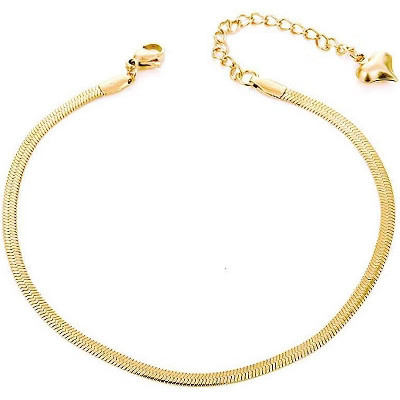 Gold Anklets for Women Waterproof,18K Gold Plated Anklet for Women Snake Chain Link Dainty 3mm-Gold 8.5 | Target