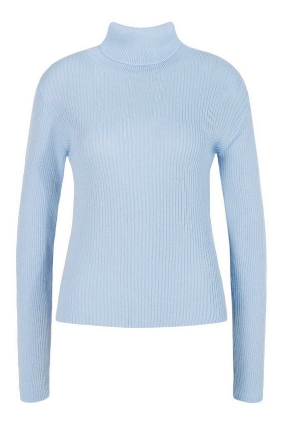 Petite Rib Knit Turtleneck Sweater | Boohoo.com (US & CA)