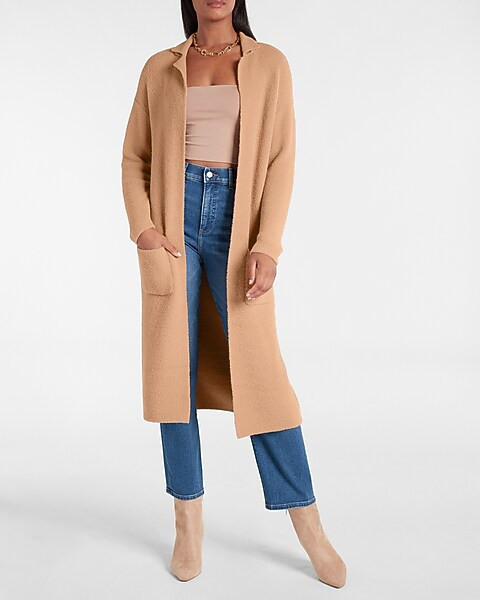 Cozy Notch Collar Duster Cardigan | Express
