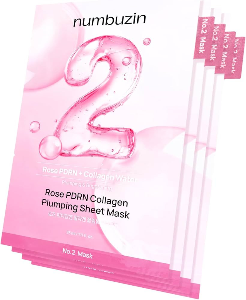 numbuzin No.2 Sheet Mask | Rose PDRN Collagen Plumping Sheet Mask | Korean Mask for face | Bright... | Amazon (US)