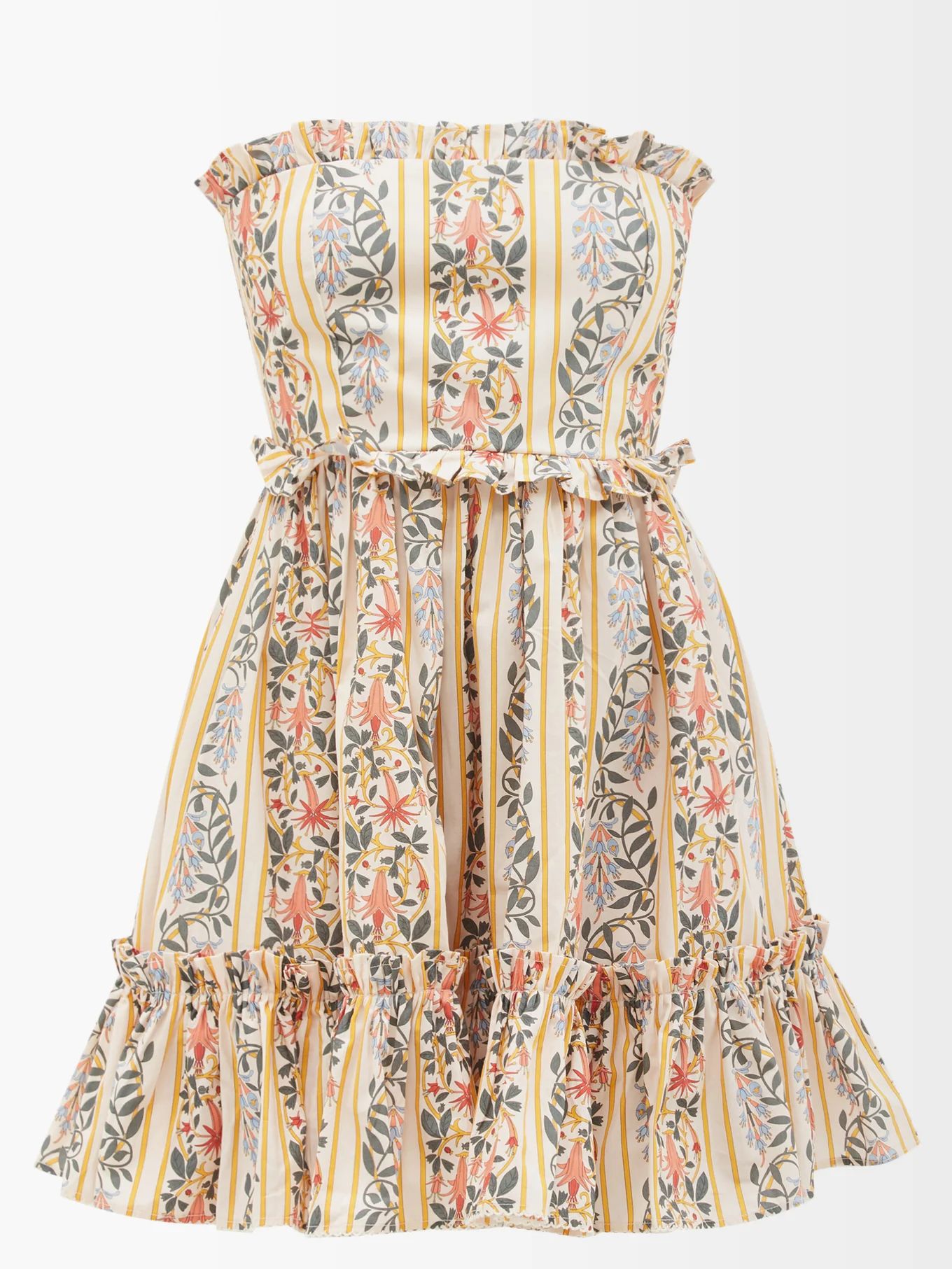 Rosa floral-print strapless cotton mini dress | Agua by Agua Bendita | Matches (US)