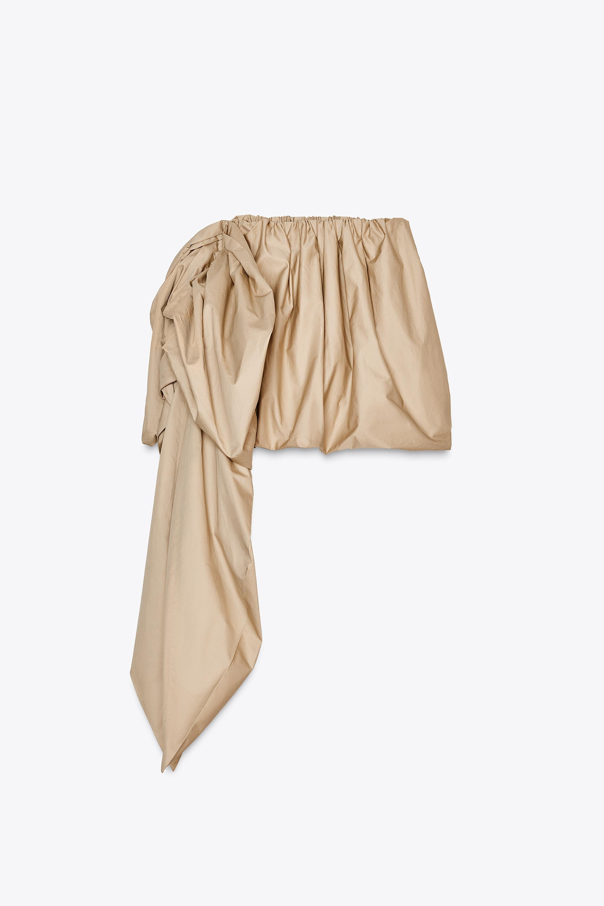 ZARA WOMAN COLLECTIONMini skirt made of 100% cotton yarn. High-waisted with elastic waistband. La... | Zara US