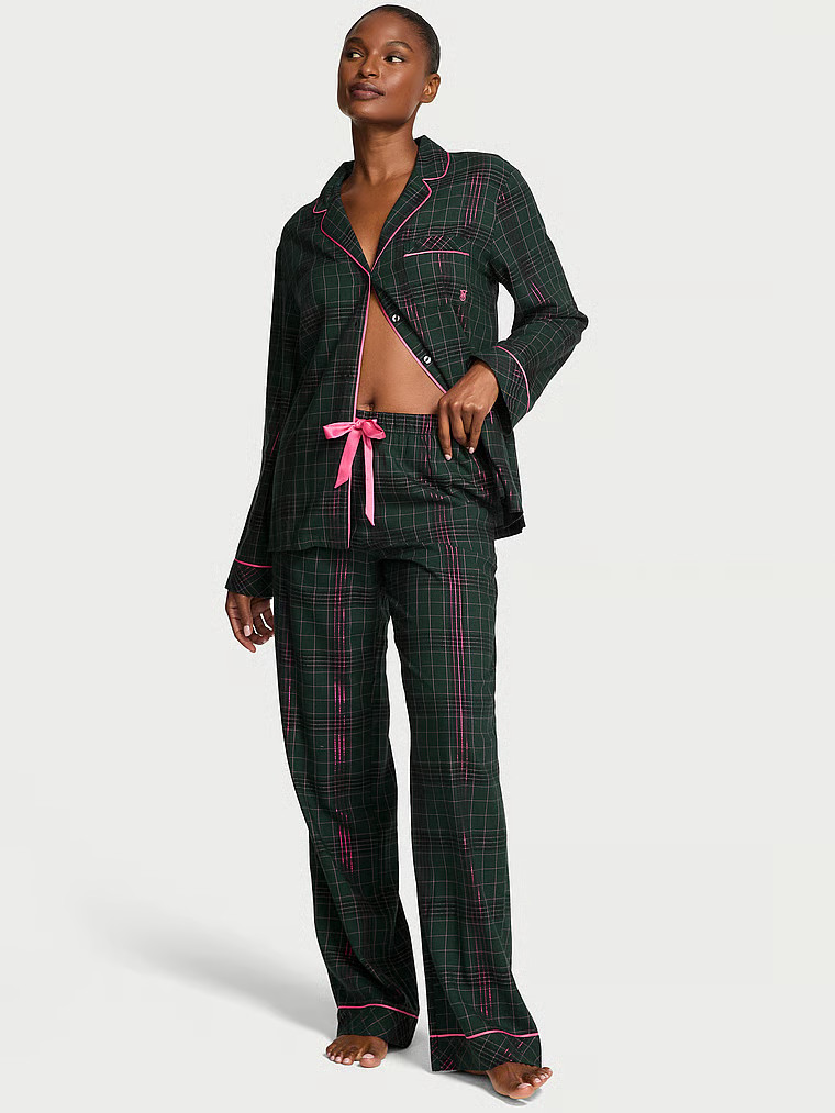 Buy Flannel Long Pajama Set, Lipstick Aspirin Dot - Order Pajamas Sets online - Victoria's Secret... | Victoria's Secret (US / CA )