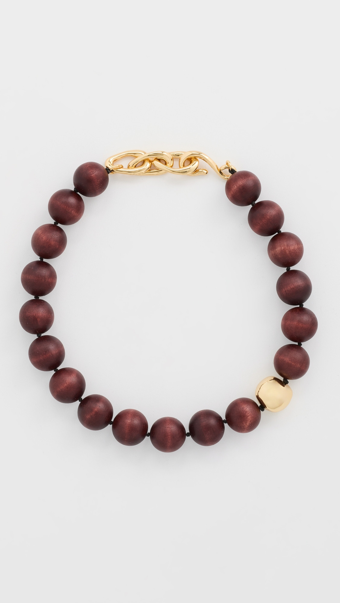 Madewell Madewell x Shopbop Oversized Wood Beaded Choker Necklace Antique Gold One Size | Shopbop