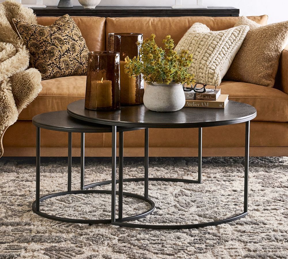 Duke Round Metal Nesting Coffee Table | Pottery Barn (US)